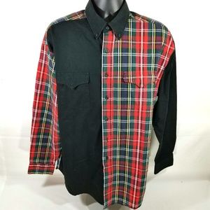 Panhandle slim XL (17 1/2) Black and red plaid